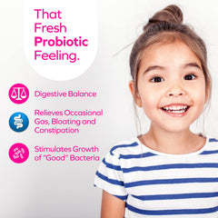 Florajen Kids sprinkle-ready capsules illustrate easy feeding into food or drinks.