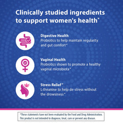 Florastor digestive vaginal blend packaging emphasizes gut balance and vaginal health