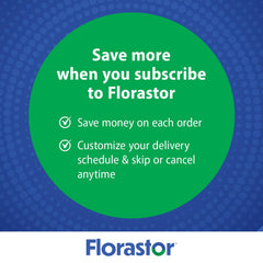 Florastor two-bottle pack on shelf signals value and ongoing support.