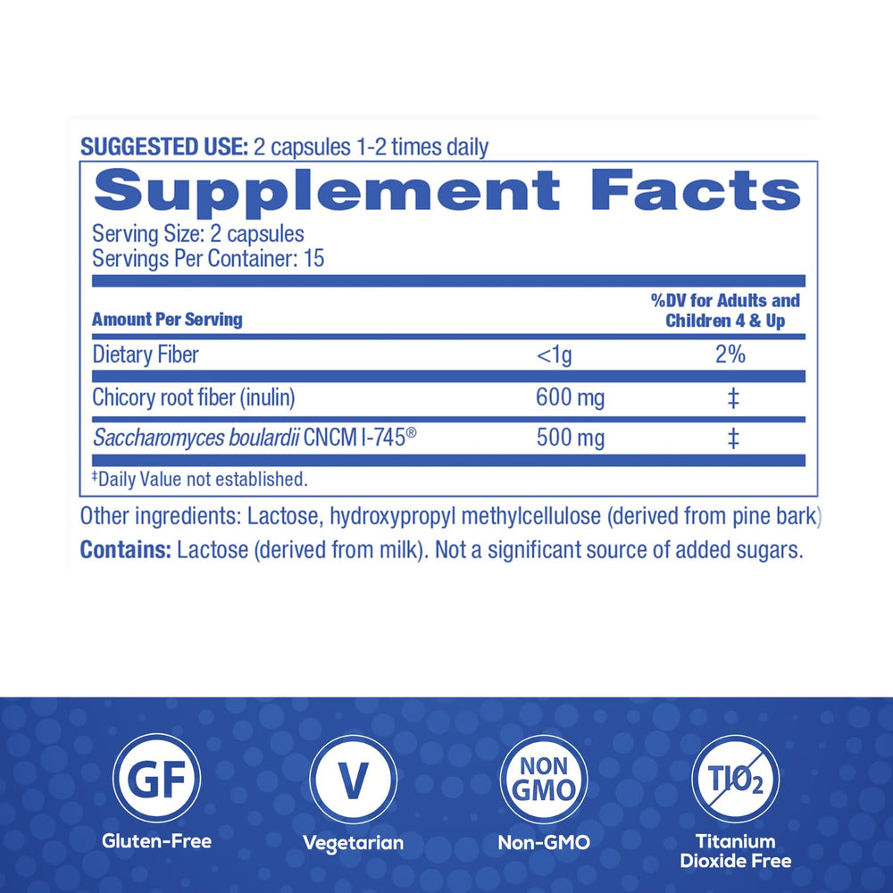 Florastor Select Pro+Pre vegetarian and gluten-free formula on display.