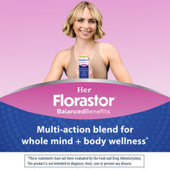 Florastor women's probiotics capsules close up showing daily use
