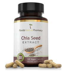Florida Herbal Pharmacy chia seed extract capsules packaging, GMO-free and convenient for daily use.