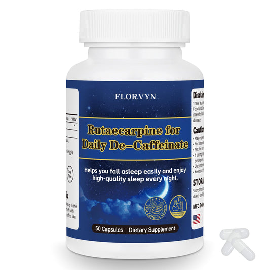 Florvyn Rutaecarpine bottle and capsules for daily caffeine metabolism support