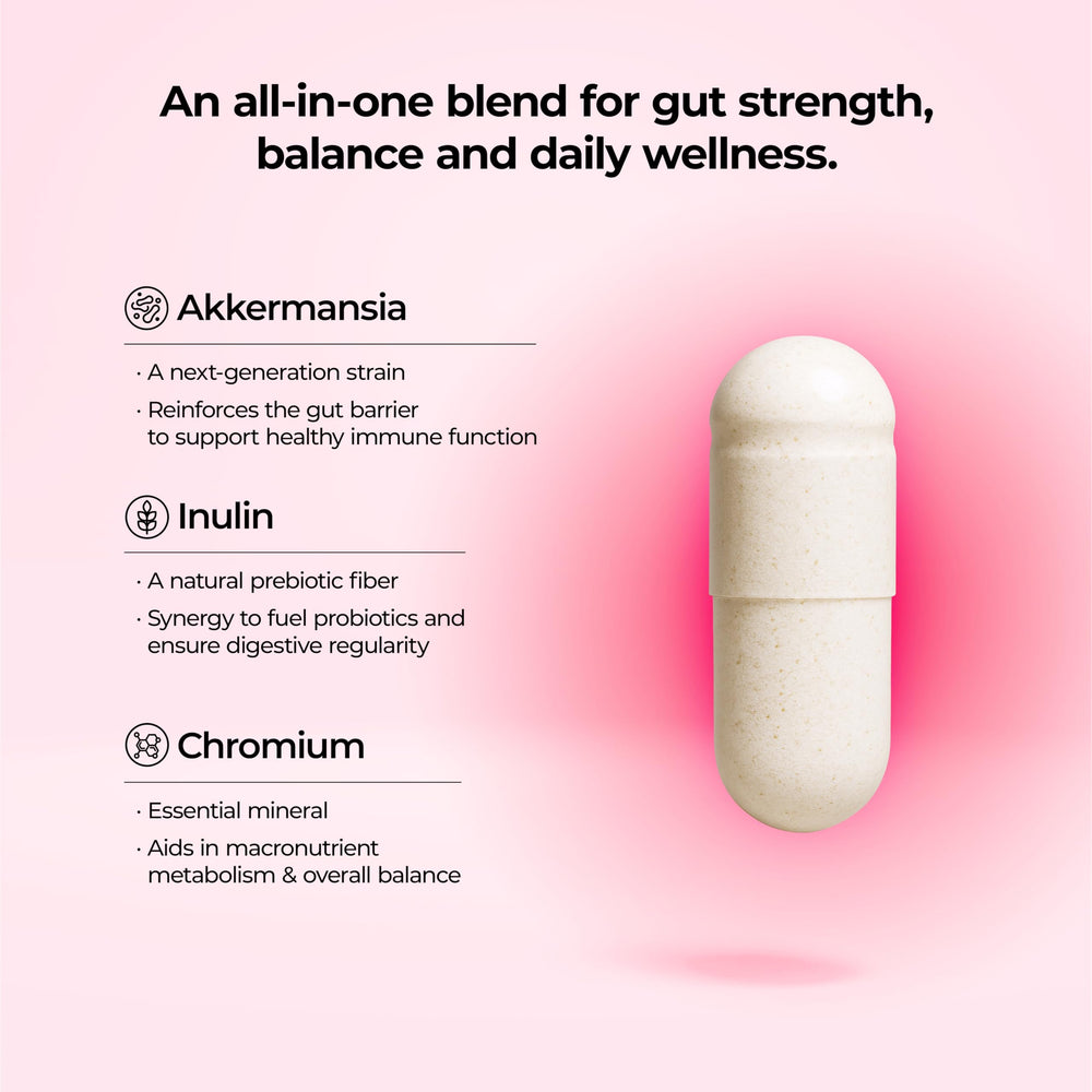 FLOUREN Gut Health bottle with seal emphasizing GRAS-certified ingredients for trust.