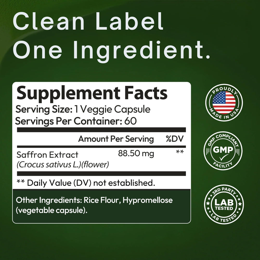 FLOWNUTRITION crocus sativus extract promotes mood balance and cravings support