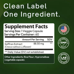 FLOWNUTRITION crocus sativus extract promotes mood balance and cravings support