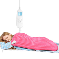 FluffyWarmth XXXL heating pad on back for full-body warmth and comfort.