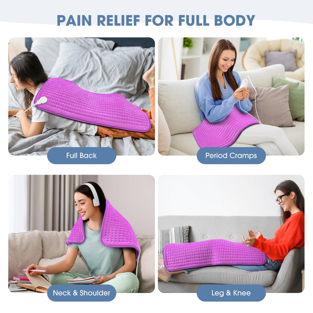 FluffyWarmth XXXL heating pad in a bedroom setup showing broad coverage