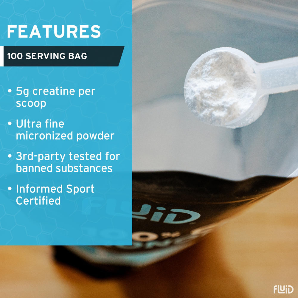Fluid Creatine dissolving in water demonstrates fast mixability.