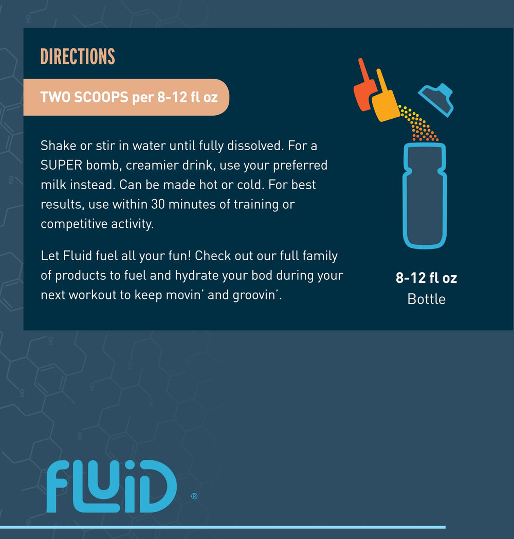 Fluid Recovery scoop of powder for precise post-workout fueling