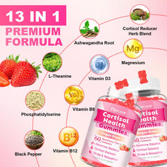 Flyrocer Cortisol Detox Gummies jar close-up showcases premium vegan formula
