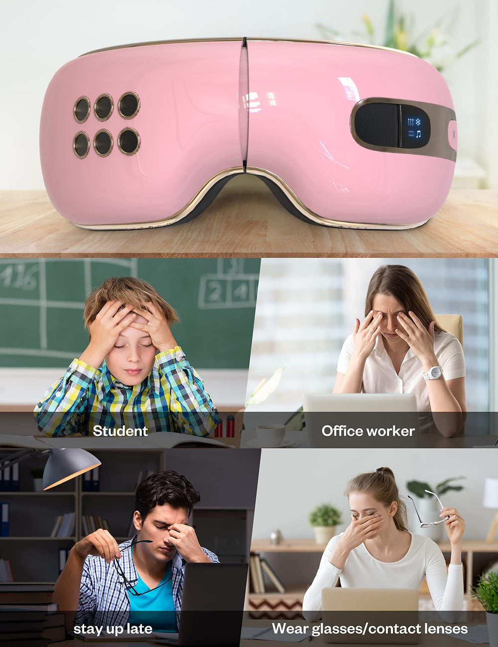fmlave Eye Massager travel-ready for on-the-go care