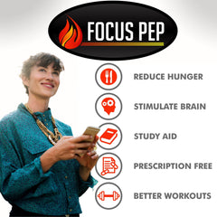 Focus Pep 2 Pack bottle back label with ingredient and usage information