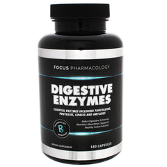 Focus Pharmacology digestive enzymes bottle for nutrient support after meals.