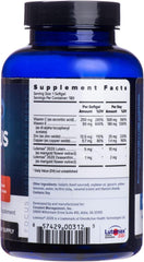 Close-up of the bottle label highlighting lutein and zeaxanthin for macular support.