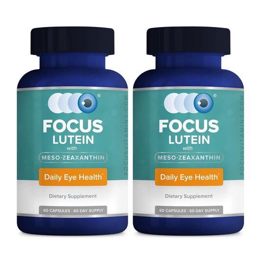 Focus Vision Supplements Focus Lutein bottle: daily eye support for digital screen users.