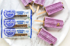 Vegan and gluten-free formulation from Fody Blueberry Almond Bar