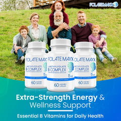 Folate Maxx bottle pour showing easy daily intake for vitality.
