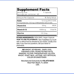 FOLATE MAXX packaging display showing 60 capsules.