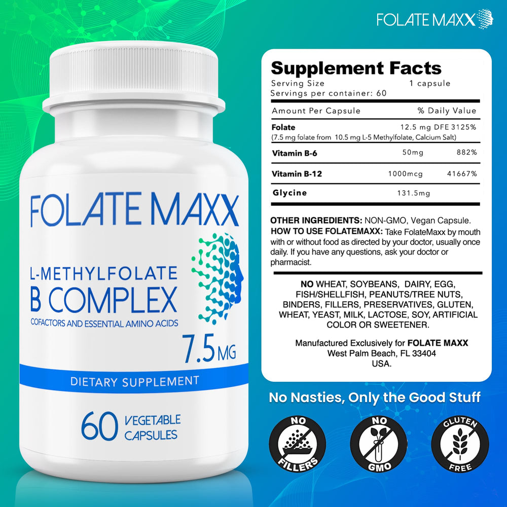 FOLATE MAXX travel-size bottle for convenient dosing.