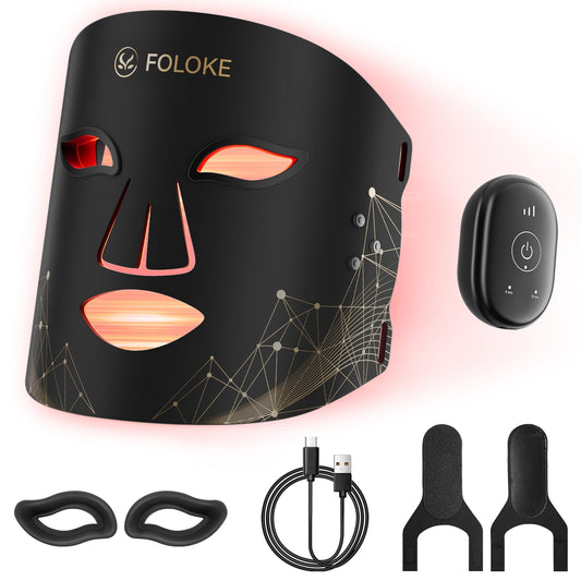 FOLOKE LED light therapy mask front view for at-home skincare use