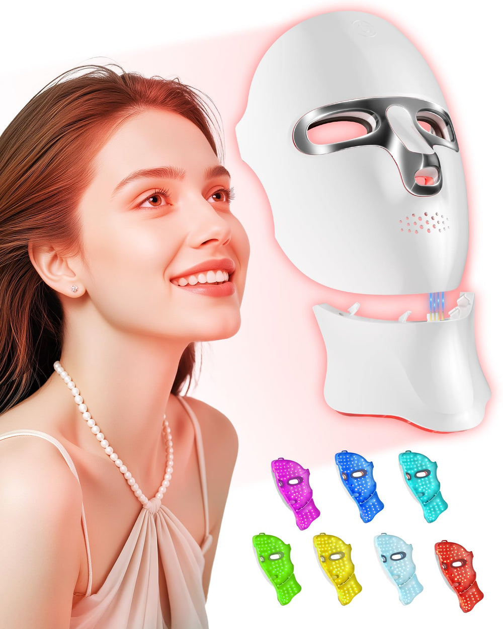 FOLOKE LED mask worn on face with strap for comfortable fit.