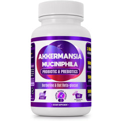 Folona Akkermansia delayed-release bottle label highlighting gut health support and premium packaging.