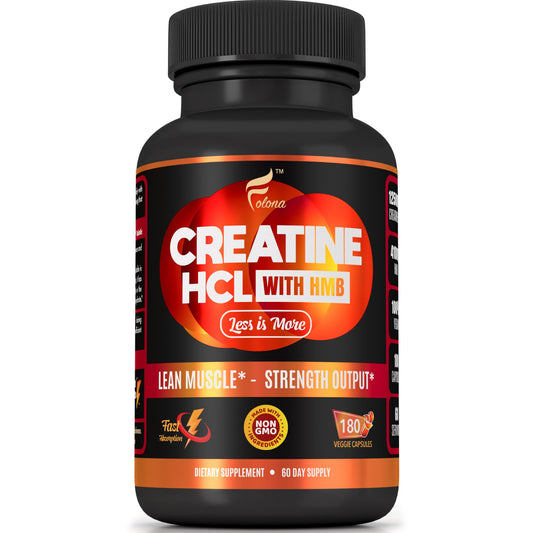 Folona Creatine HMB bottle closeup for workouts
