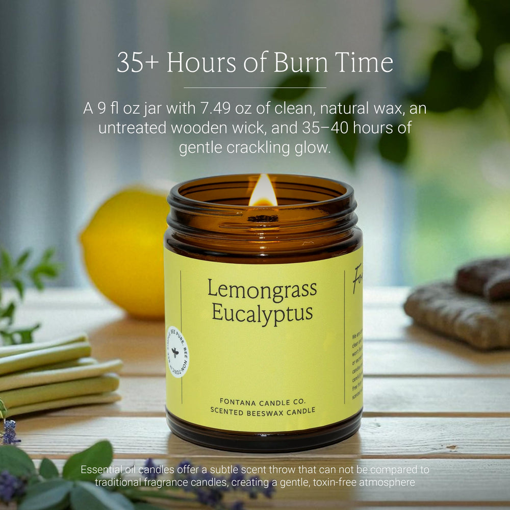 Fontana Candle Co beeswax coconut oil ingredients highlight clean composition.