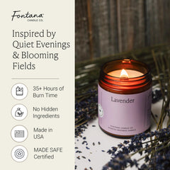 Fontana Candle Co wood wick crackle for cozy ambience.