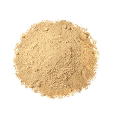 Close-up of finely ground amla powder with vibrant green color.