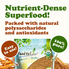 Food to Live cordyceps powder in a blender for a smoothie boost