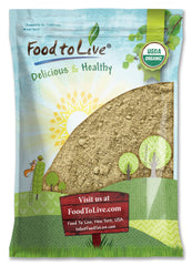 Food to Live hemp protein powder bag closeup, organic vegan protein option.