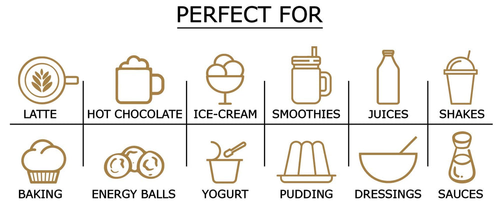 Food to Live maca powder in smoothie, illustrating easy integration into routines.