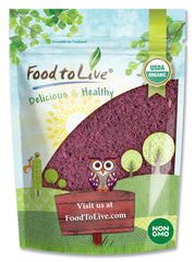 Food to Live Organic Black Elderberry Powder bottle with rich burgundy powder