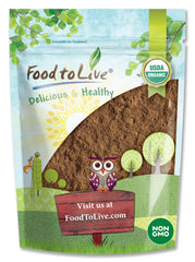 Food to Live red reishi powder bottle for daily vegan wellness.