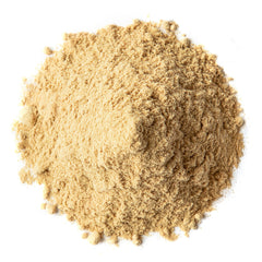 Food to Live Triphala powder tea mix in cup highlights earthy tart flavor and soothing aroma
