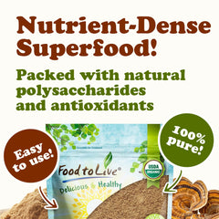 Food to Live Turkey Tail Powder poured into coffee for subtle earthy notes.