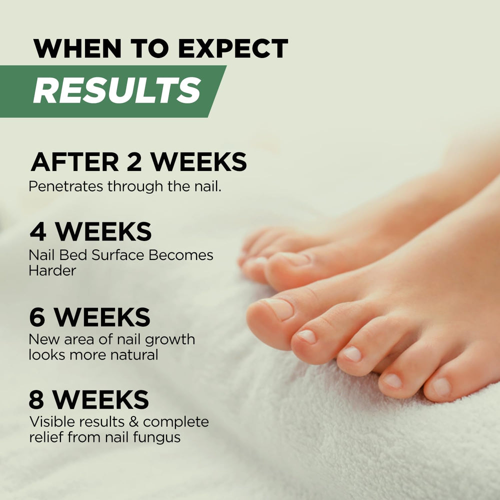 Before and after concept for Foot Cure nail renewal.
