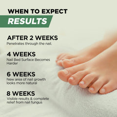 Before and after concept for Foot Cure nail renewal.