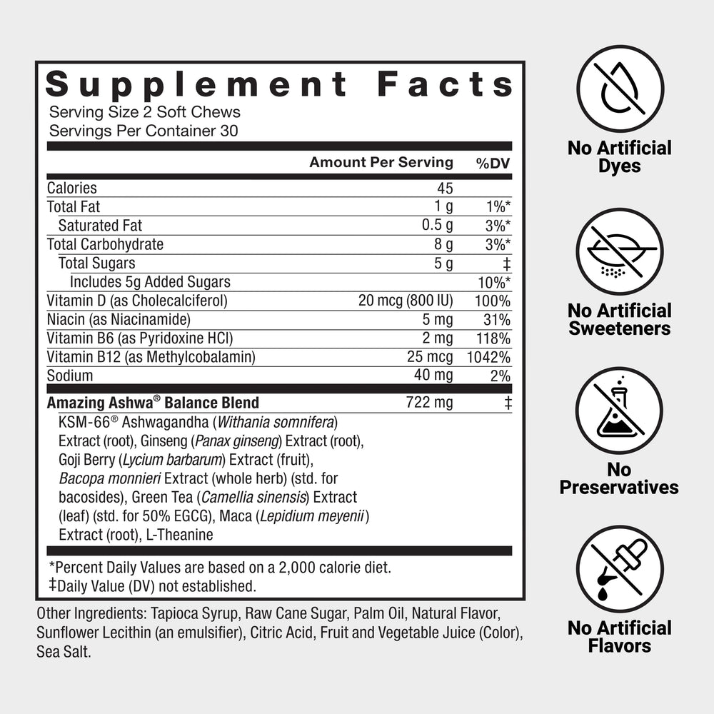 Force Factor Amazing Ashwa with L-theanine and green tea for calm focus