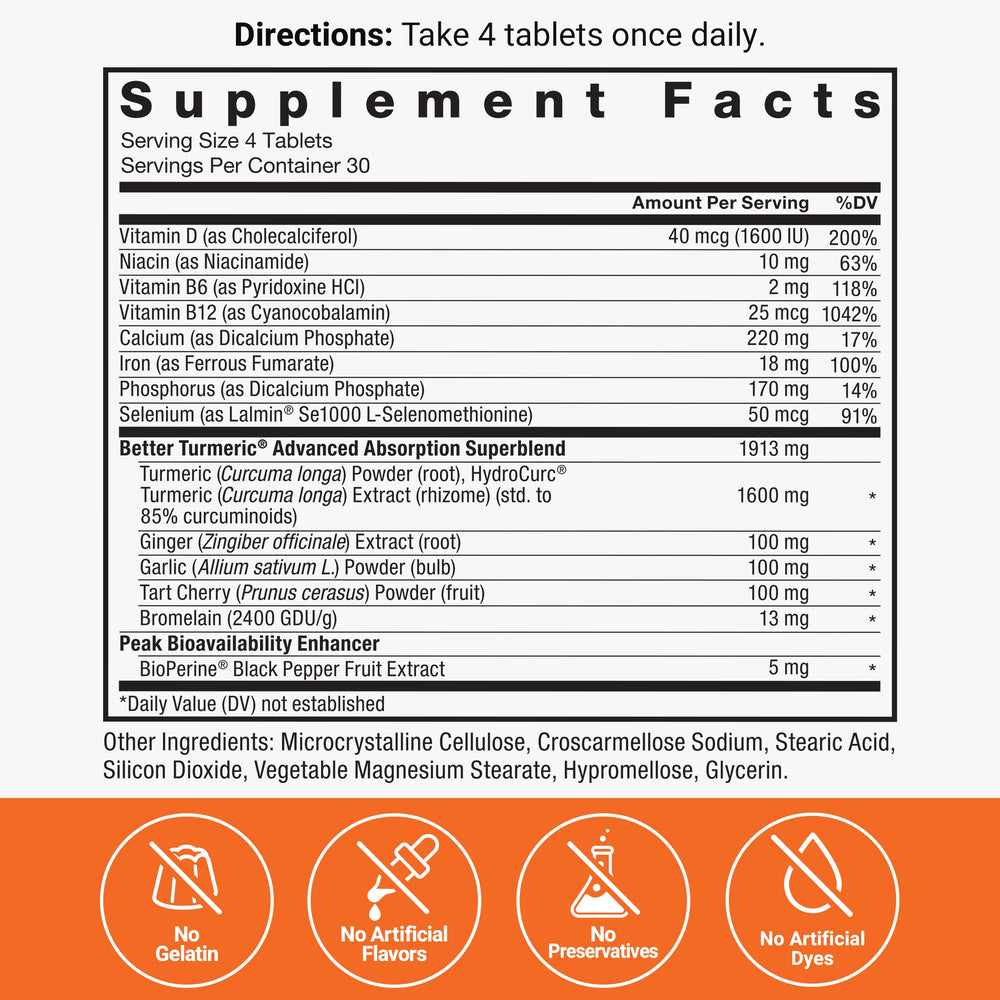 Force Factor Better Turmeric bottle indicates vitamin D for immune support.