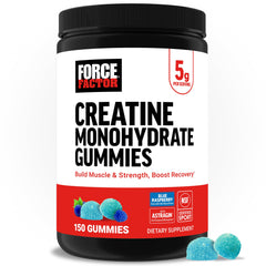 Force Factor Creatine Gummies blue raspberry bottle boosts energy and recovery
