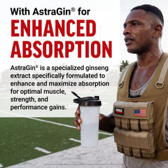 Force Factor Creatine HMB Powder mixed into water for quick absorption.