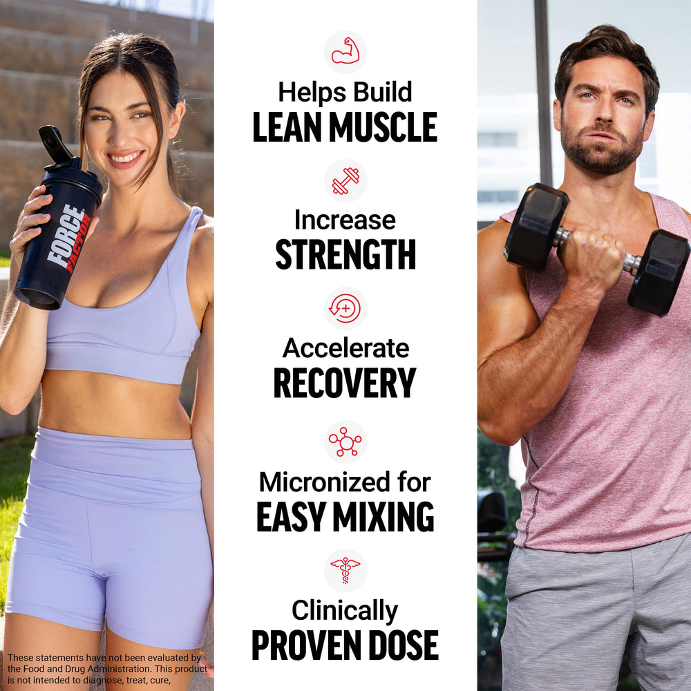 Close-up of the Force Factor creatine monohydrate powder scoop with 5 g serving