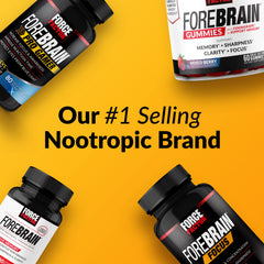 Force Factor Forebrain Focus packaging displayed on a clean shelf.