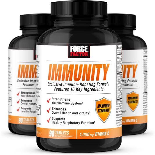 Force Factor Immunity bottle with elderberry for daily immune support.