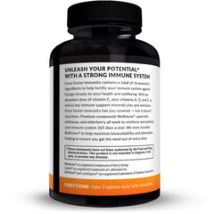 Force Factor Immunity bottle showing vitamin D and zinc for wellness.