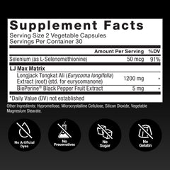 Force Factor Longjack Tongkat Ali Max side-view bottle focus
