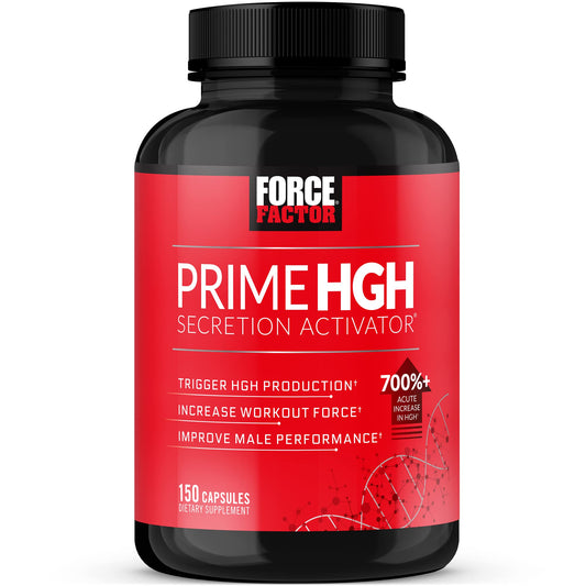Force Factor Prime HGH Secretion Activator bottle for daily workout support.